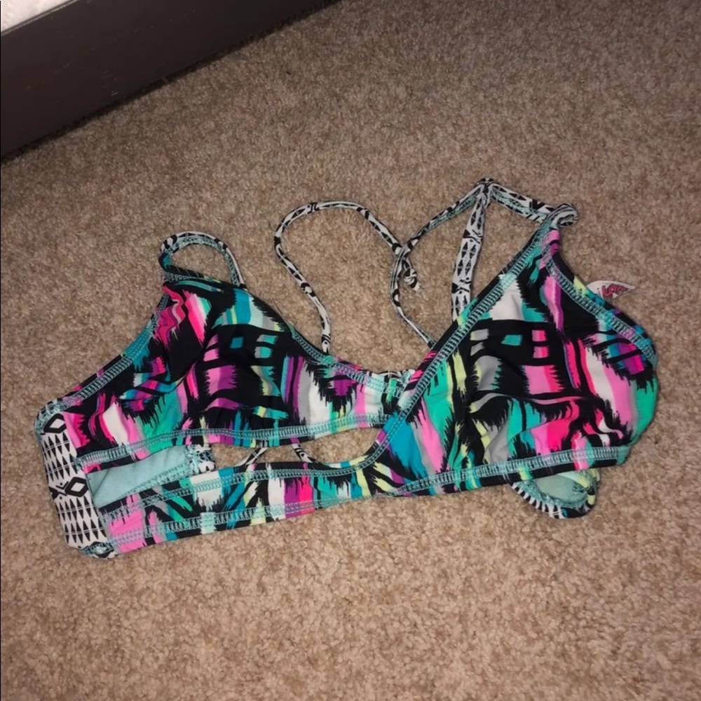 multi-colored bikini top